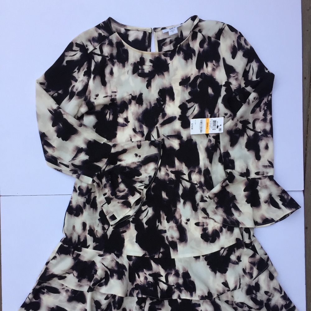 Cream/black/Purple dress - NEW!